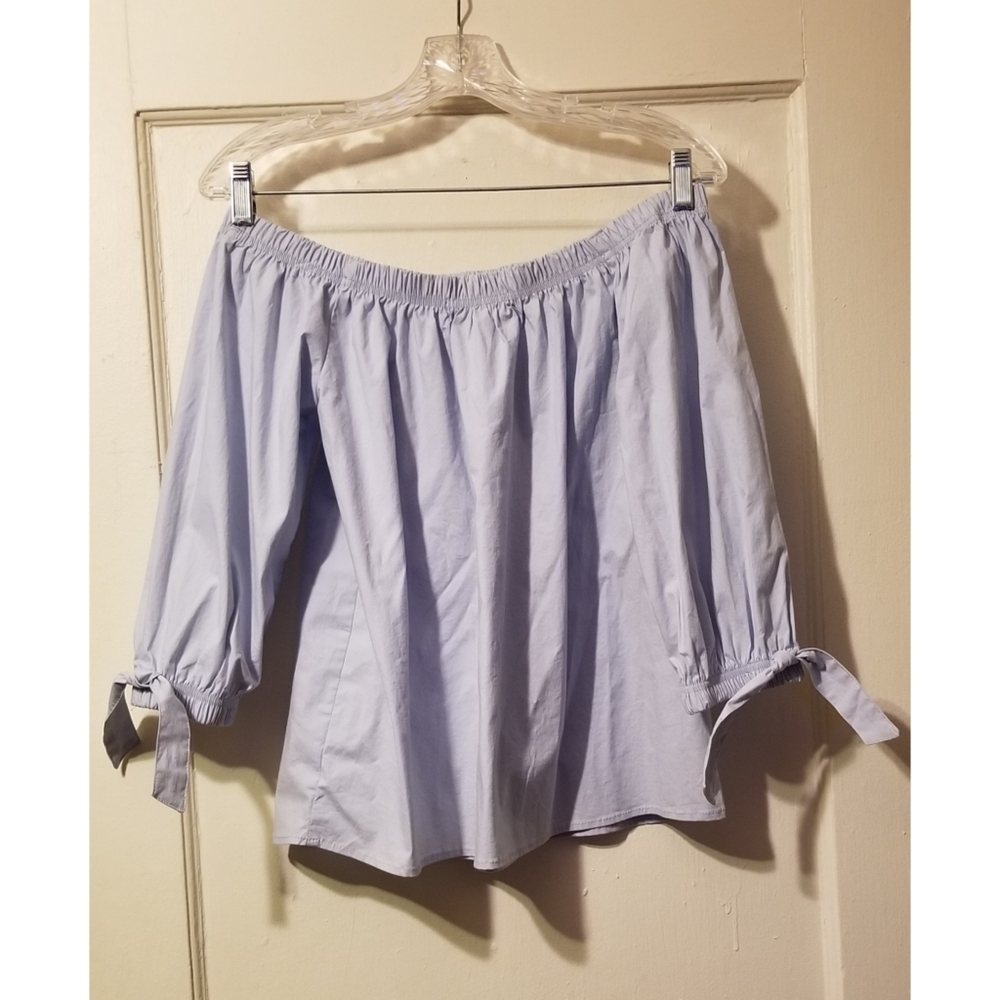 Blue off the shoulder top